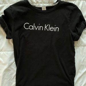 Black Calvin Klein Tee Top
